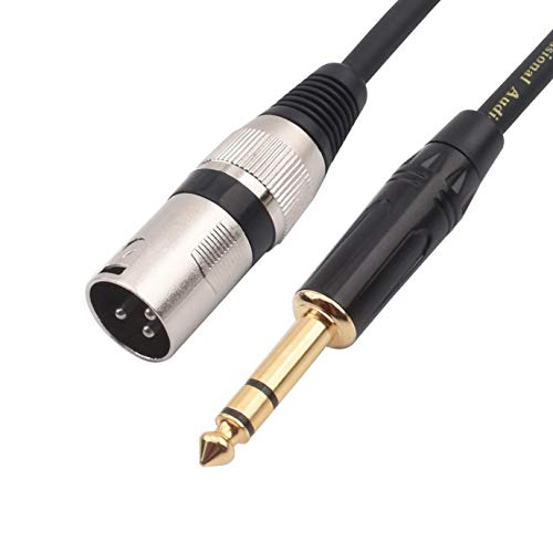 Disino 1/4 Inch TRS to XLR Male Balanced Signal Interconnect Cable Quarter inch to XLR Patch Cable - 3.3 Feet