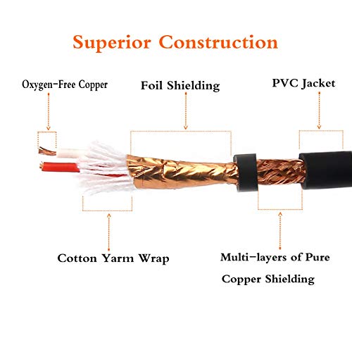 Disino 1/4 Inch TRS to XLR Male Balanced Signal Interconnect Cable Quarter inch to XLR Patch Cable - 3.3 Feet