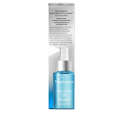 Neutrogena Hydro Boost City Shield Replenishing Facial Mist Gel with Hydrating Hyaluronic Acid and Antioxidants, Non Comedogenic, 3.3 fl. oz