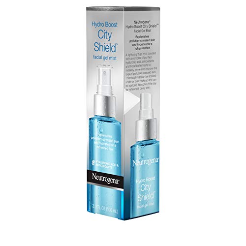 Neutrogena Hydro Boost City Shield Replenishing Facial Mist Gel with Hydrating Hyaluronic Acid and Antioxidants, Non Comedogenic, 3.3 fl. oz