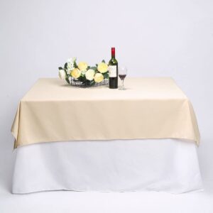 Tableclothsfactory 70" Square Linens Beige Wholesale Linens Polyester Square Linen Tablecloth for Wedding Banquet Party Restaurant