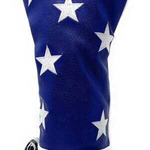 Pins & Aces USA Fairway Wood Head Cover - Premium, Hand-Made Leather 3W Headcover - American Pride Styled, Tour Quality Golf Club Cover - Style and Customize Your Golf Bag