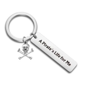 SEIRAA Pirates Keychain Skull Crossbones Charm Pirate Inspired Gift For Pirate lover Pirate Jewelry (pirate keychain)