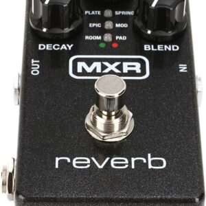 MXR M300 Reverb Analog Guitar Effects Pedal Bundle with 2 MXR Patch Cables, 6 Dunlop Picks, and 9V Power Supply