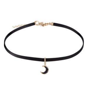 fj leather moon choker necklace for women