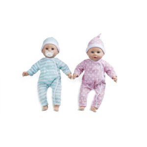 Melissa & Doug Mine to Love Twins Luke & Lucy 15” Light Skin-Tone Boy and Girl Baby Dolls with Rompers, Caps, Pacifiers - Twin Baby Dolls, First Baby Dolls For Toddlers 18 Months And Up