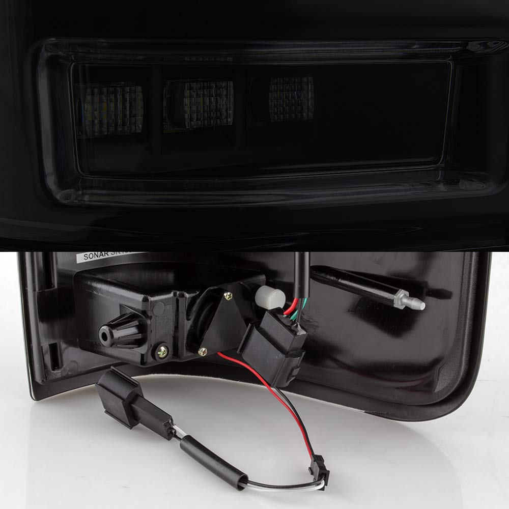 AKKON - Fits 04-08 Ford F150 Pickup Styleside V2 Light Bar LED Black Smoked Tail Lights Lamp Left+Right Side Pair