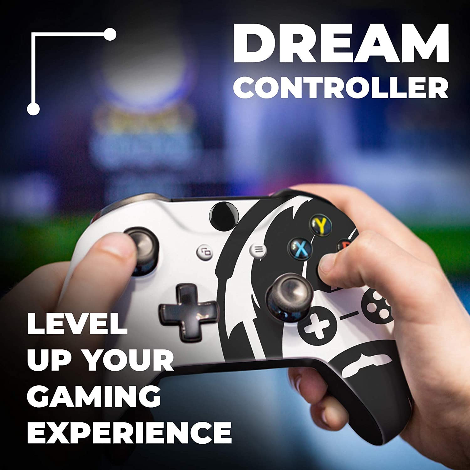 DreamController Jokker Custom X-box Controller Wireless compatible with X-box One/X-box Series X/S Proudly Customized in USA with Permanent HYDRO-DIP Printing (NOT JUST A SKIN)