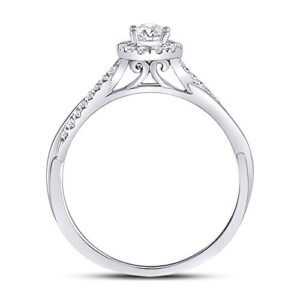 14kt White Gold Oval Diamond Solitaire Bridal Wedding Engagement Ring 1/3 Cttw