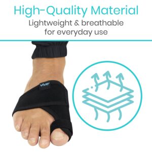 Vive Bunion Brace (Pair) - Big Toe Corrector Straightener with Splint - Hallux Valgus Pad, Joint Pain Relief, Alignment Treatment - Orthopedic Sleeve Foot Wrap Support for Men and Women (Black)