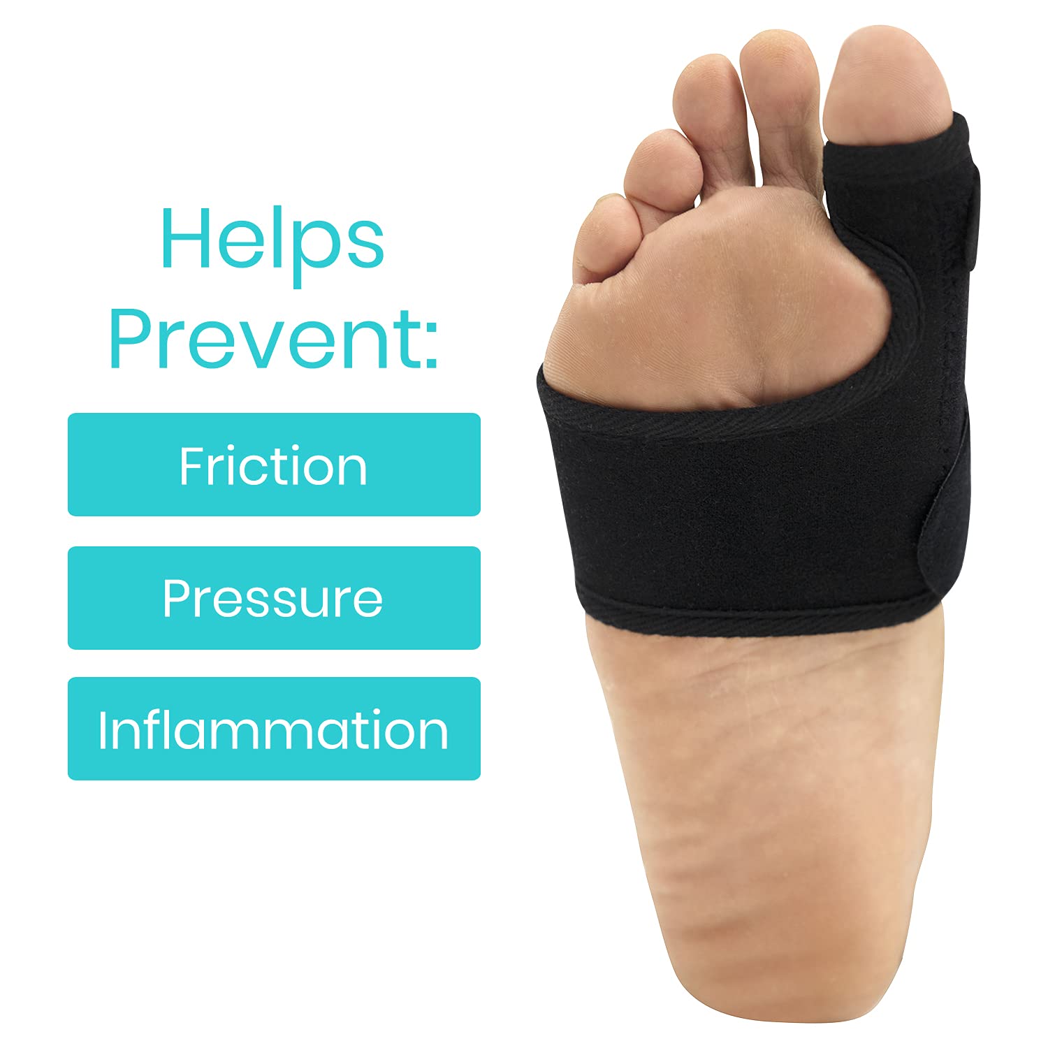 Vive Bunion Brace (Pair) - Big Toe Corrector Straightener with Splint - Hallux Valgus Pad, Joint Pain Relief, Alignment Treatment - Orthopedic Sleeve Foot Wrap Support for Men and Women (Black)