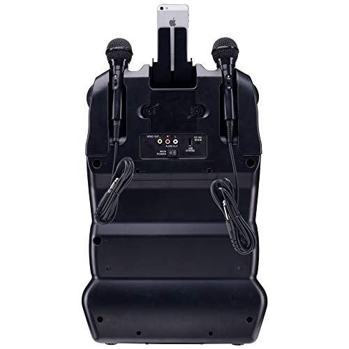 Karaoke USA GF920 Rechargeable Portable Bluetooth CDG-MP3G Karaoke Machine and PA System with 2 Microphones