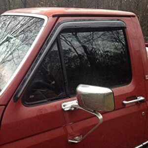 Lightronic WV92068 Outside-Mount Side Window Visor Deflector Rain Guard, Dark Smoke, 2-Pieces Set, Fit 1980-1996 Ford Bronco, 1980-1996 F-150/F-250/F-350, 1997 F-250 HD, Regular Cab/SuperCab/SuperCrew