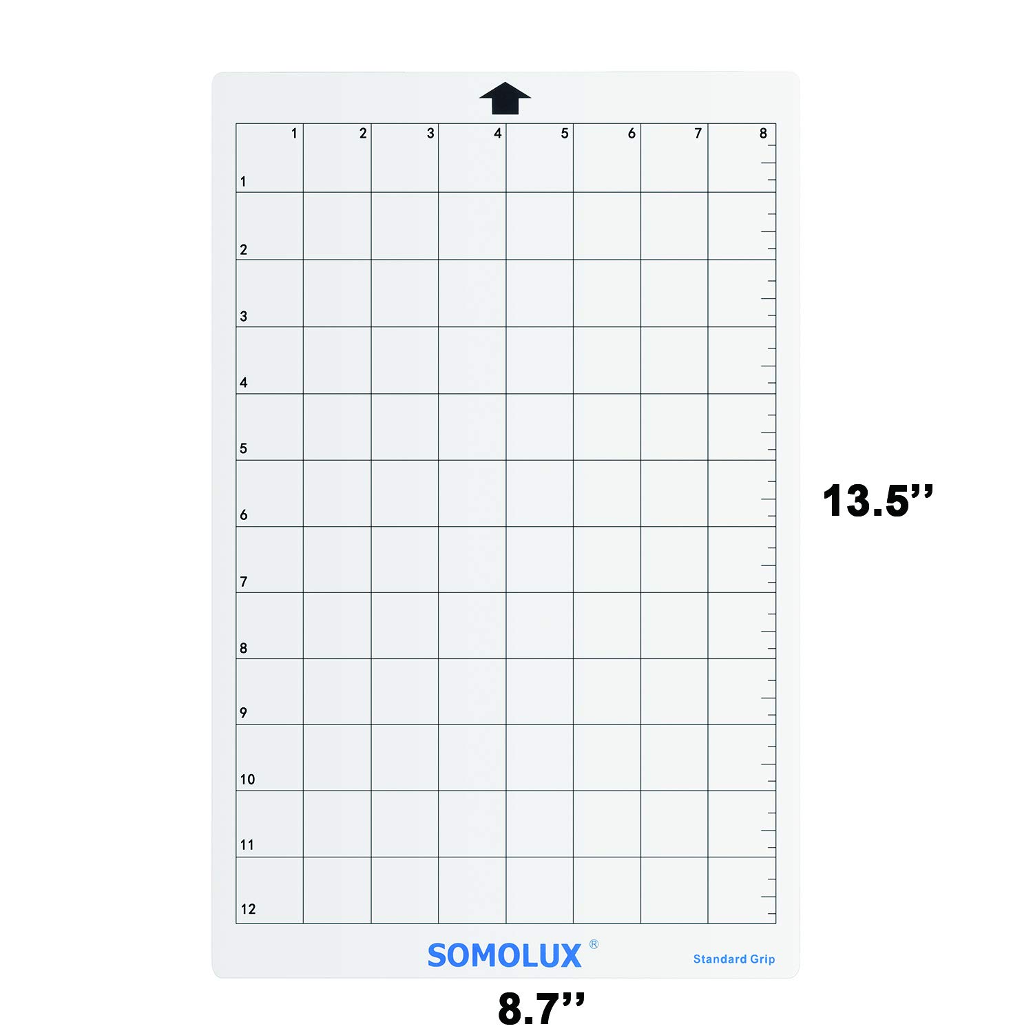 Standard-Grip Cutting Mat 12 ×8 3Pcs by Somolux, Suit for Kricut, Silhouette Electronic Die Cutting Machine Replacement, Clear