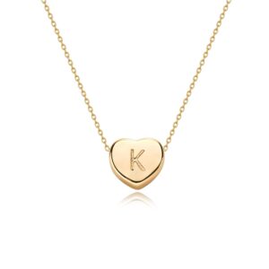 Tiny Gold Initial Heart Necklace-14K Gold Plated Handmade Dainty Personalized Letter Heart Choker Necklace For Women Necklace Jewelry