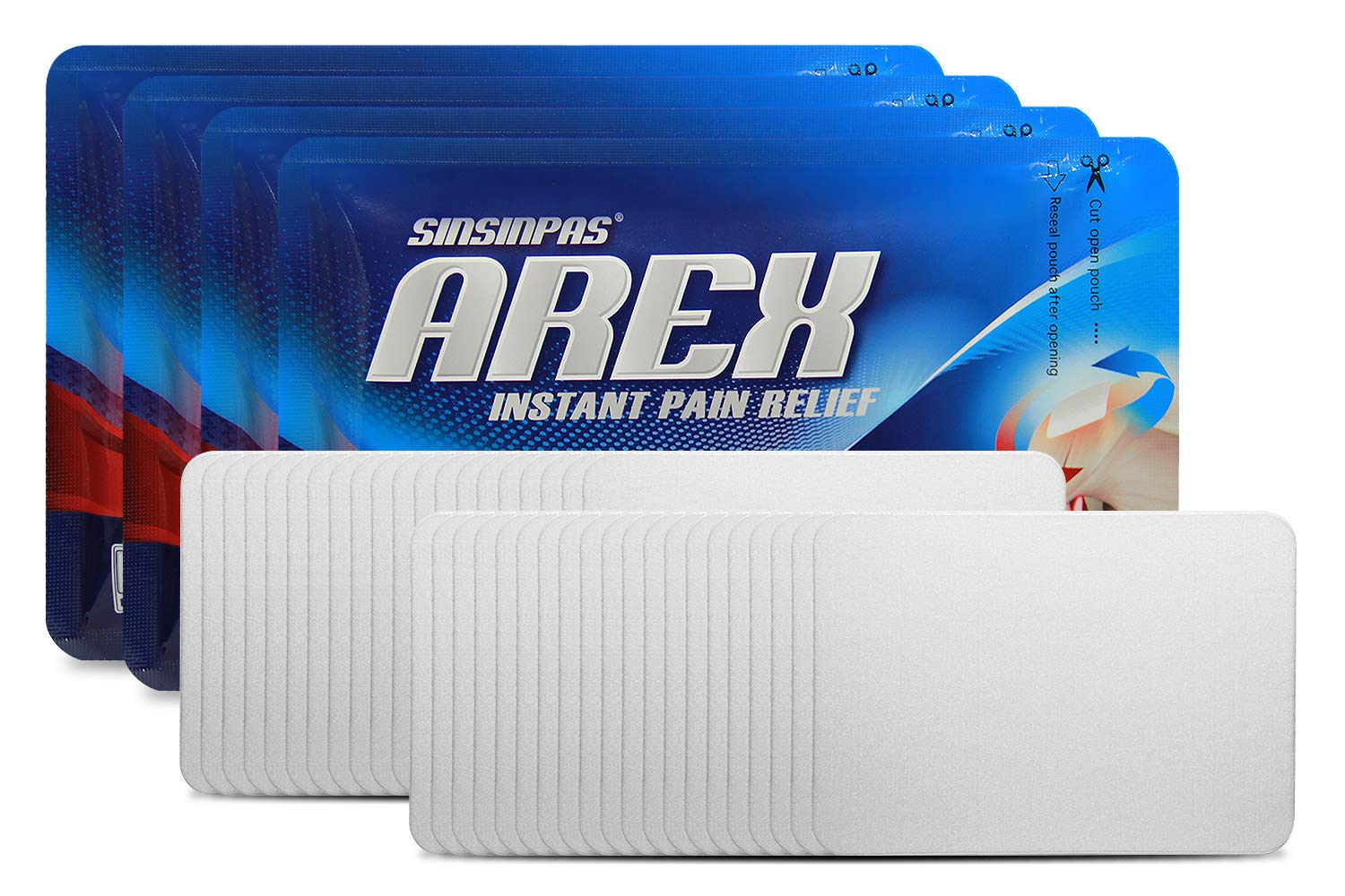 SINSINPAS AREX Cool & Hot Pain Relieving Patch, Medium 4 Pack (40 Patches Total)