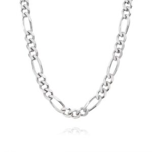 Verona Jewelers 7MM 925 Sterling Silver Classic Figaro Chain - Italian Necklace Figaro Chain (24)