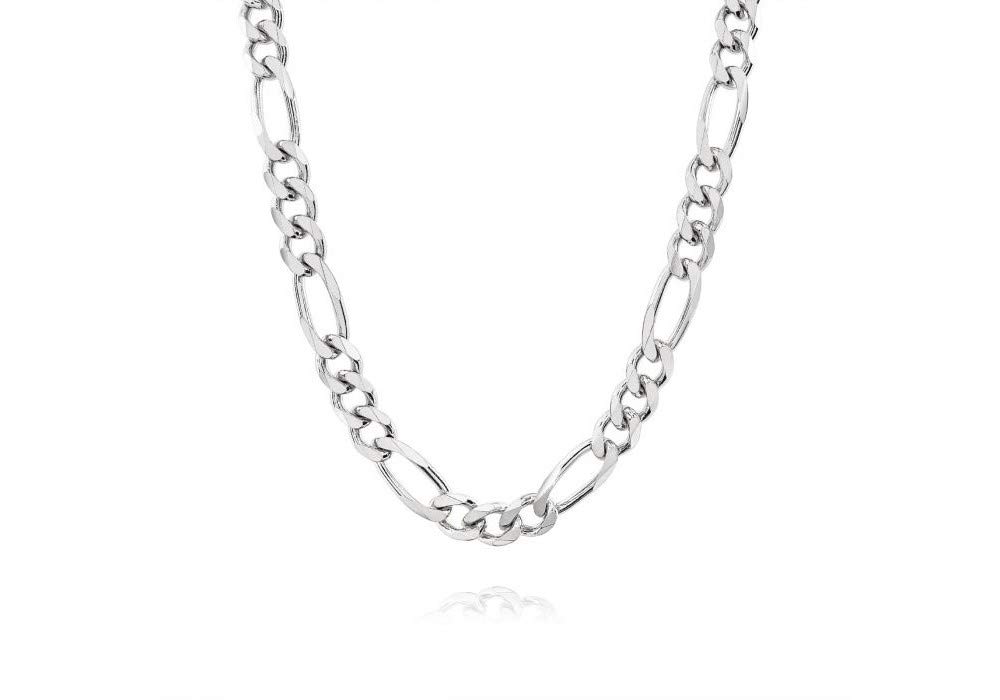 Verona Jewelers 7MM 925 Sterling Silver Classic Figaro Chain - Italian Necklace Figaro Chain (24)