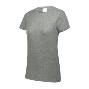 augusta sportswear womens tri-blend t-shirt short sleeve, grey heather, small us