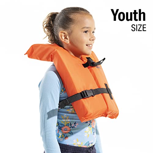 Seachoice Life Vest, Type II Personal Flotation Device, Orange, Youth