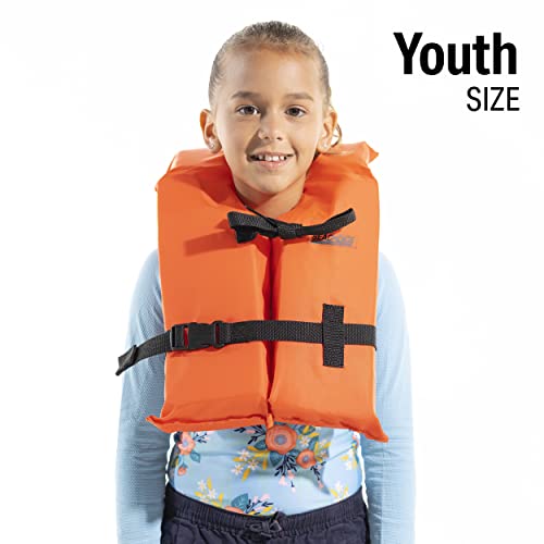 Seachoice Life Vest, Type II Personal Flotation Device, Orange, Youth