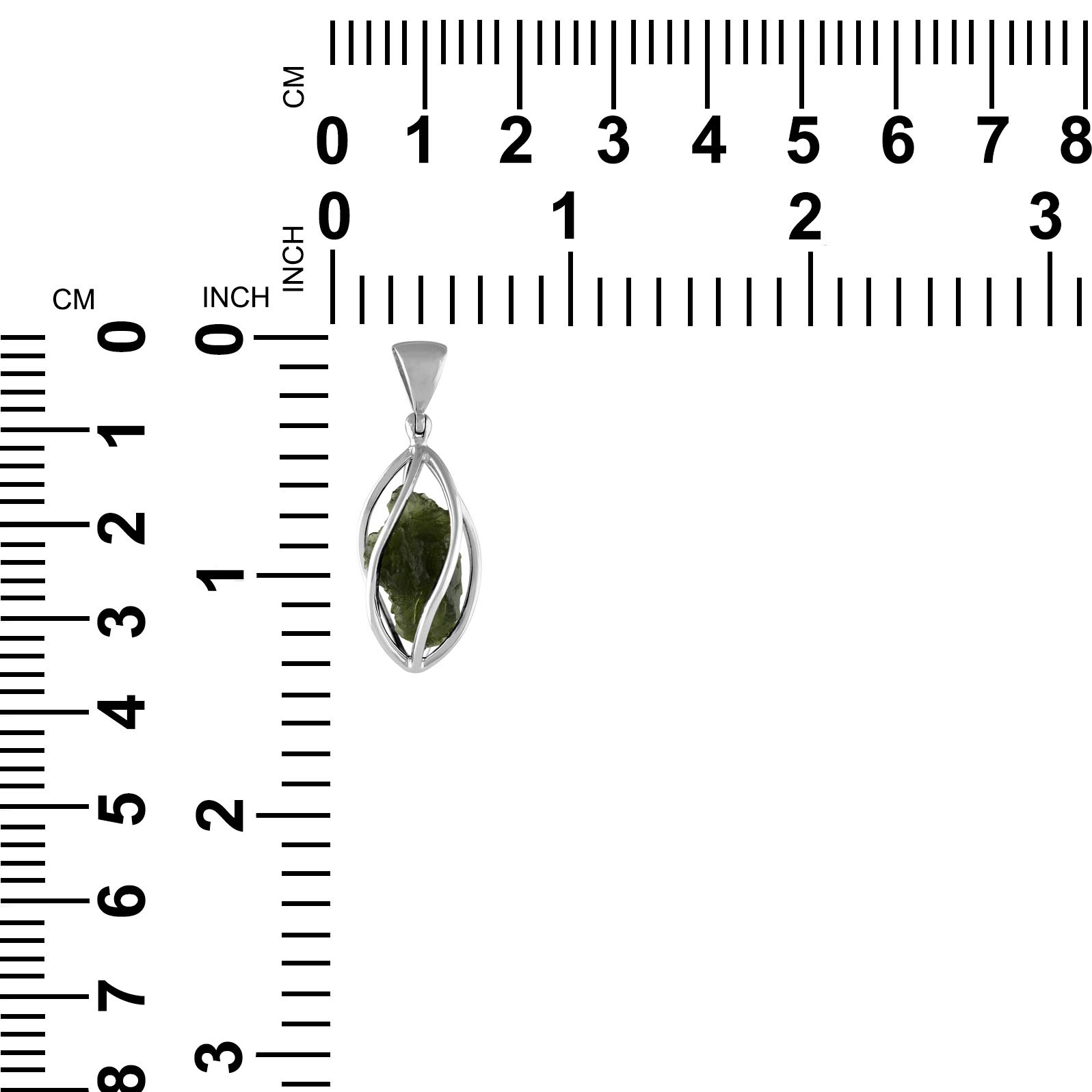 Starborn Rough Moldavite Silver Cage Pendant (35)