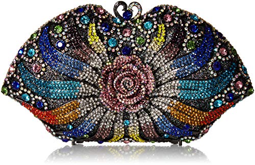 MOSSMON Formal 3D Flower Rhinestone Crystal Clutch Evening Wedding Bag For Women