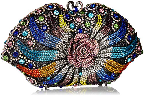 MOSSMON Formal 3D Flower Rhinestone Crystal Clutch Evening Wedding Bag For Women