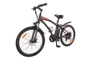 dj mountain bike 750w 48v 13ah power electric bicycle, matte black, led bike light, fork suspension and shimano gear