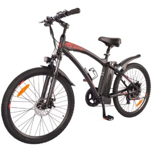 DJ Mountain Bike 750W 48V 13Ah Power Electric Bicycle, Matte Black, LED Bike Light, Fork Suspension and Shimano Gear