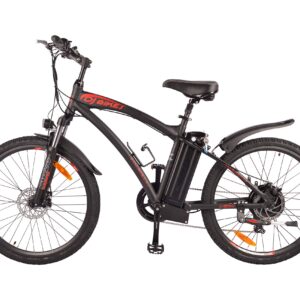 DJ Mountain Bike 750W 48V 13Ah Power Electric Bicycle, Matte Black, LED Bike Light, Fork Suspension and Shimano Gear