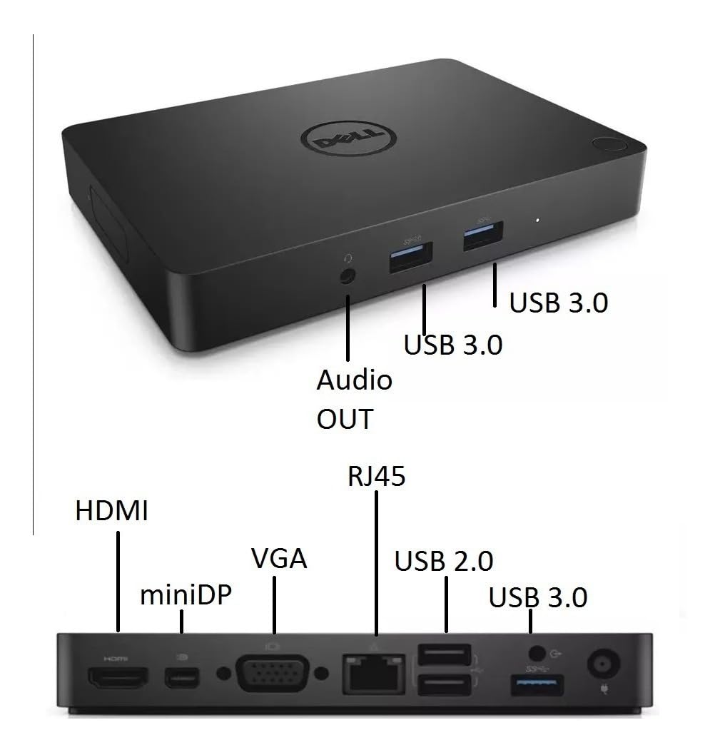 Dell WD15 Monitor Dock 4K with 130W Adapter, USB-C, (450-AFGM, 6GFRT) (Renewed)