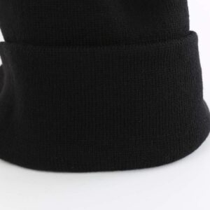 Home Prefer Men's Beanie Hat for Winter Knitted Hat with Bill Daily Beanie Cap Black