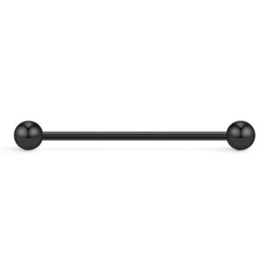 14G Industrial Barbell Cartilage Earring Body Piercing Jewelry 38mm (Black)