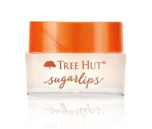 tree hut sugarlips sugar lip scrub, sweet mint, 0.34oz jar, shea butter and raw sugar scrub ultra-hydrating lip exfoliator, lip care