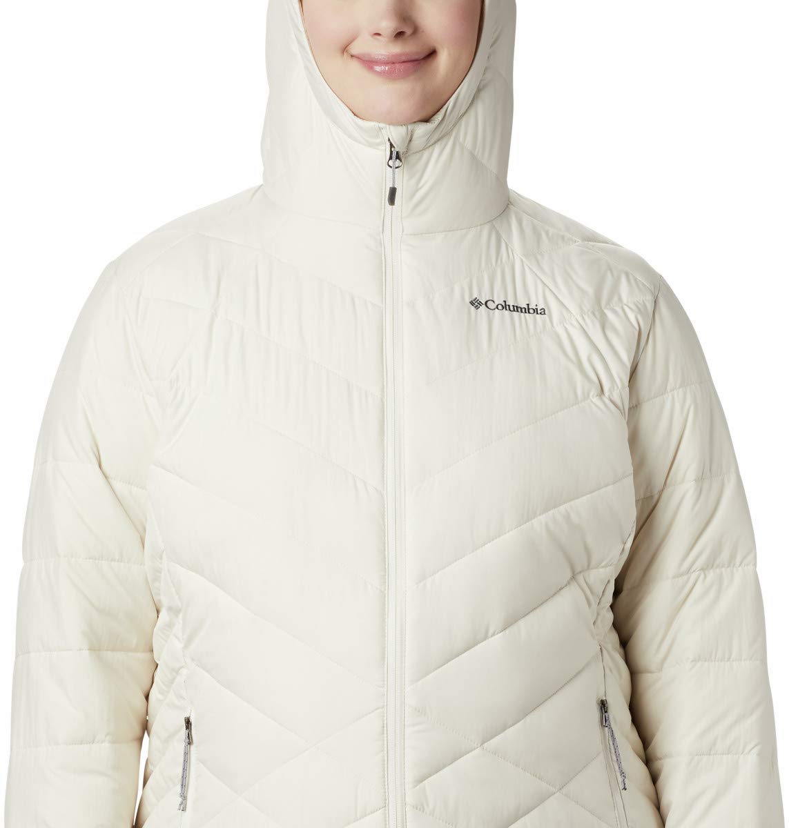 Columbia Women's Standard Heavenly Hooded Jacket, Chalk, Medium