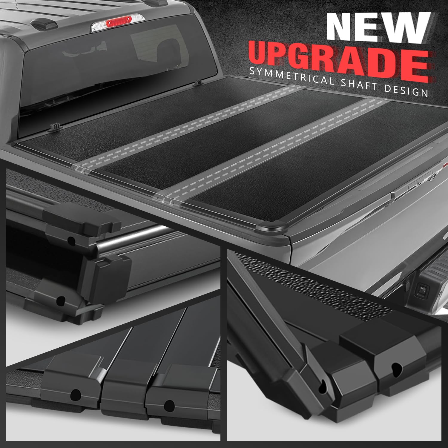 DNA MOTORING New Upgrade Truck Bed Top Hard Solid Tri-Fold Tonneau Cover Compatible with 09-18 Dodge Ram 1500/10-16 Dodge Ram 2500 3500 6.5Ft Beds, TTC-HARD-019