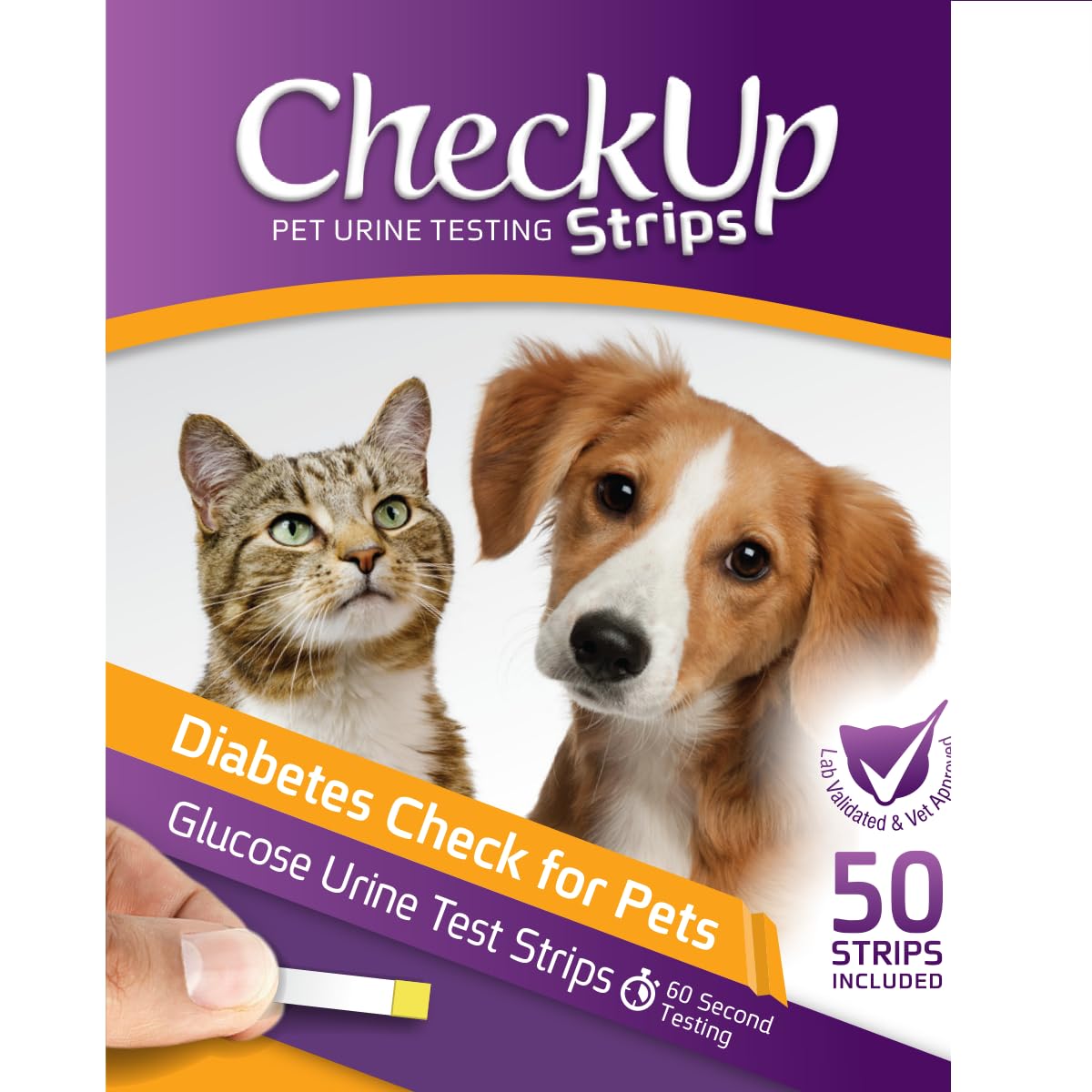 KIT4CAT CheckUp Glucose Urine Testing Strips for Cats and Dogs - Detection of Glucose Levels x 50