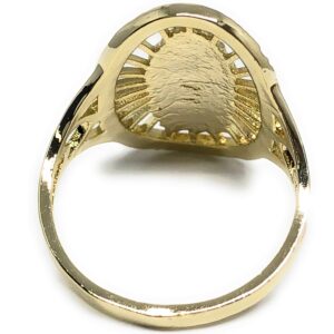 Fran & Co. Gold Plated Women's Tri-Color Virgin Mary Ring Virgen de Guadalupe Anillo (6)