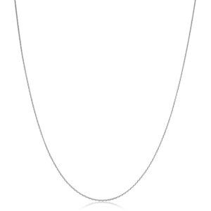 Kooljewelry 10k White Gold Diamond-cut Cable Chain Necklace (0.6 mm, 20 inch)