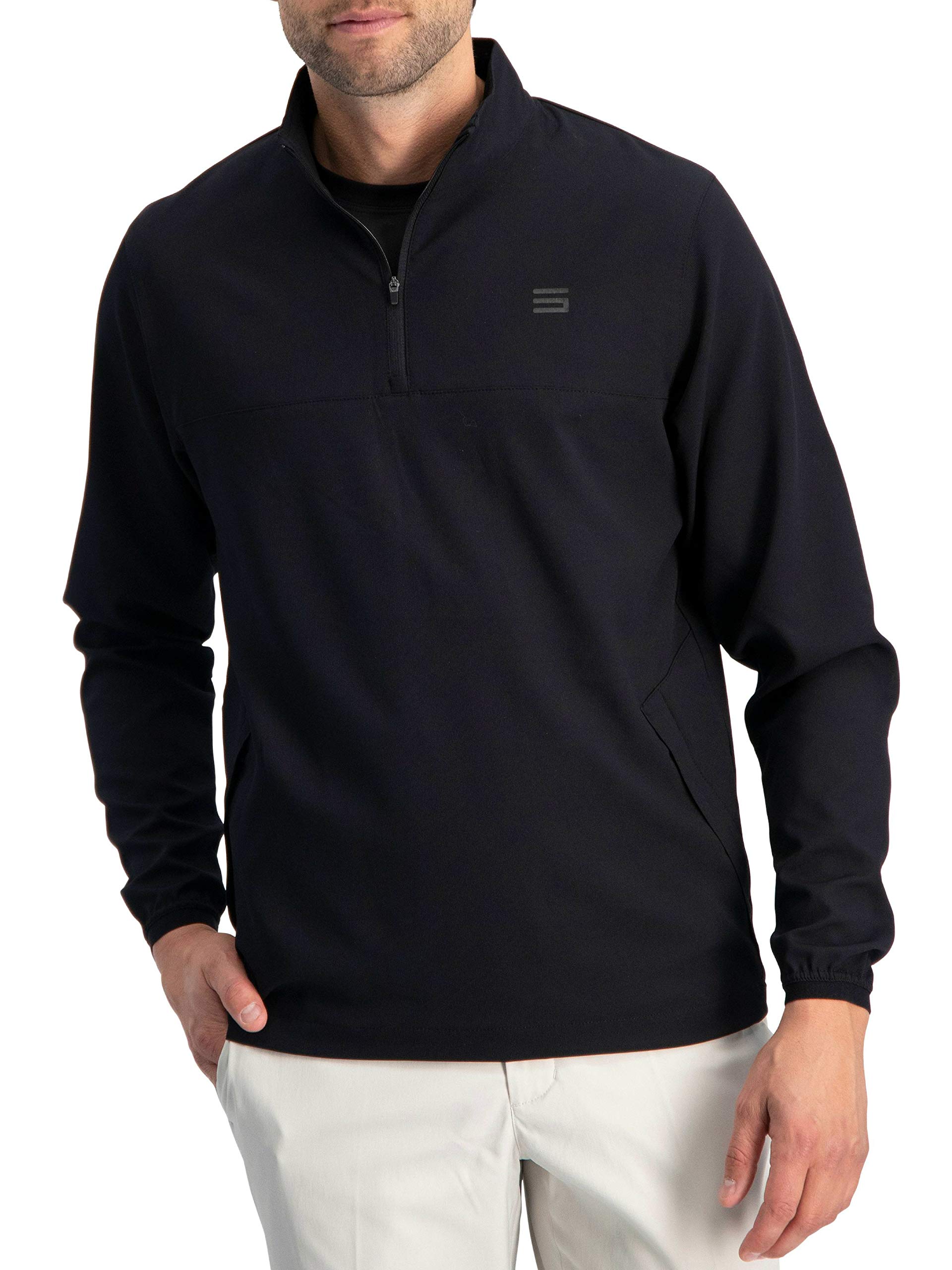 Three Sixty Six Mens Windbreaker Jackets - Half Zip Golf Pullover Wind Jacket - Vented, Dry Fit Medium