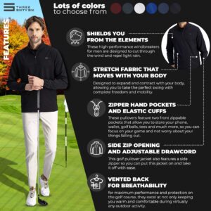 Three Sixty Six Mens Windbreaker Jackets - Half Zip Golf Pullover Wind Jacket - Vented, Dry Fit Medium