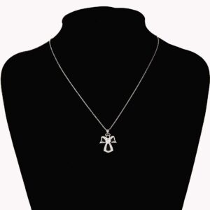 WUSUANED Guardian Angel Pendant Necklace Zircon Heart Jewelry for Women (guardian angel necklace)