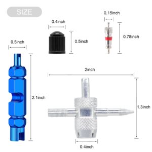 Valve Stem Removal Tool - 20Pcs Valve Cores, 10Pcs Tire Valve Caps, 4-Way Valve Tool, Valve Core Remover Tool by ZHSMS