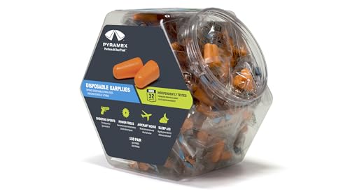 Pyramex Safety PYDP1000BN Disposable Uncorded Earplugs - 100-Pair Bin Display for Retail