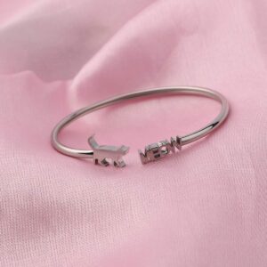 KUIYAI Tiny Cat Meow Cuff Bracelet Jewelry Cat Lover Gifts (Cuff Bangle Silver)