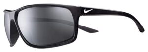 nike men's adrenaline polarized rectangular sunglasses, anthracite/white, 66 mm