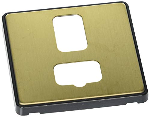 MK (ELECTRIC) Dimensions 1 Gang 13A Connection Unit Satin Brass Finish Frontplate With A Black Trim White