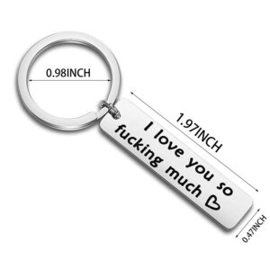 WUSUANED Couples Keychain I Love You So Fucking Much Valentine's Day Jewelry Boyfriend Girlfriend Gift (I love you so fucking much)