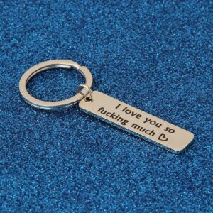 WUSUANED Couples Keychain I Love You So Fucking Much Valentine's Day Jewelry Boyfriend Girlfriend Gift (I love you so fucking much)